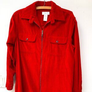 Jones New York Sport Red Corduroy  Jacket Size Petite Small 100% Cotton Unlined